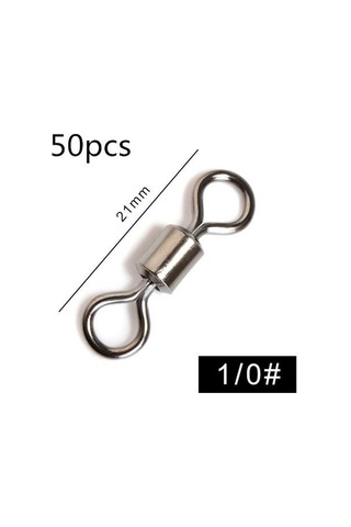 50 Adet/grup Döner Bilyalı Rulman Balıkçılık Döner Katı Döner Güvenlik Yapış Halka Döner Sazan Balıkçılık Aksesuarları 1/0-50pcs