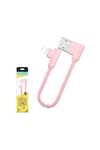 Ally Apple iPhone Uyumlu Lightning Eğik Başlı Halat Usb Kablo 20Cm (258798079)