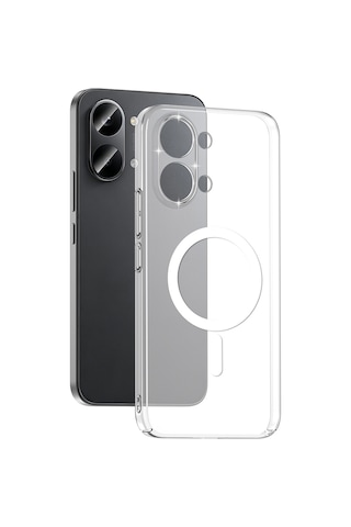 Xiaomi Poco X8 Pro Max Kamera Korumalı M-safe Şarj Özellikli Şeffaf Zore London Sert Pc Kapak