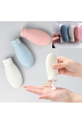 Doldurulabilir Krem Şampuan Kutusu Seyahat Şişesi Çanta 3 Lü