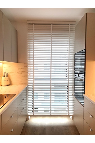 Ahşapperdecim %100 Gerçek Ahşap - 50 Mm Kurdeleli - Beyaz