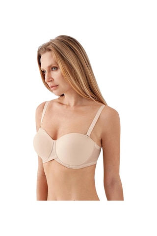 New Bra Newbra Lingerie 347057 Kadın Dolgusuz Straplez Basic Desteksiz C Cup Sutyen Ten