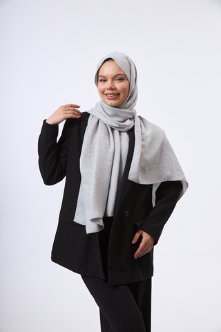 Mirsoy Scarf Velora Modern Desen Şal Gri