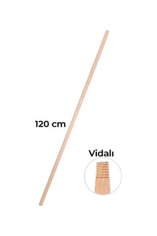Gürgen Ağaç Vidalı Süpürge Sapı 120 Cm Ergonomik, Dayanıklı Ve Çok Amaçlı Temizlik Sapı