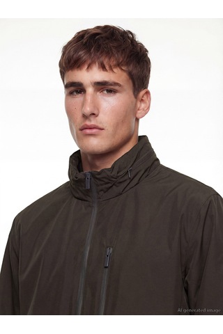 Lcw Vision Kahverengi Regular Fit Kapüşonlu Erkek Yağmurluk