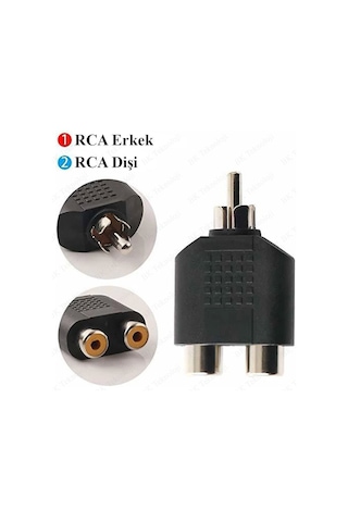 RCA Erkek to 2 RCA Dişi Ayırıcı Adaptör