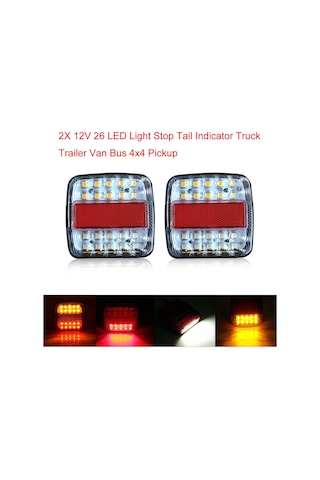 Gajeena 12v 26led Evrensel Tekerlek Arka Lambaları - Durdurma, Kuyruk Ve İşaret Işıkları - Karavan, Kamyon, Minibüs Uyumlu - Su Geçirmez, Dayanıklı