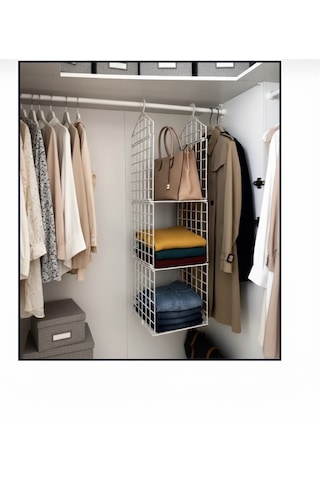 As Kamp Dolap İçi Düzenleyici Raf Organizer 110x30x30cm Beyaz Beyaz