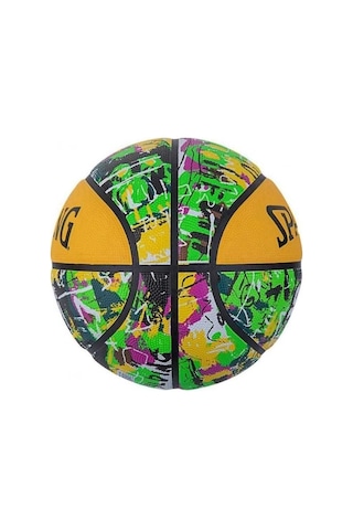 Spalding Green Yellow Graffiti Sz7 2021 Basket Topu 84374z