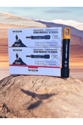 Wison Ws-3500 10 Watt 1500 Lümen Şarj Edilebilir Profesyonel Fener Siyah
