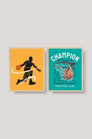Vetro Basketbol Çerçeveli Poster Set 30x40 Cm Sku: Smgstk45d09b1b39