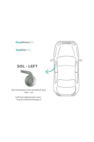 Renult Kangoo 2 İçin Sol Koltuk Ayar Kolu - Gri
