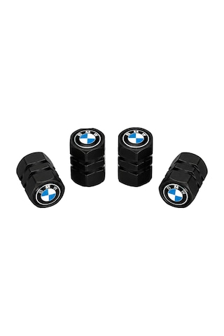 Bmw Logo Baskılı Universal Sibop Kapağı Seti - Siyah 4 Adet