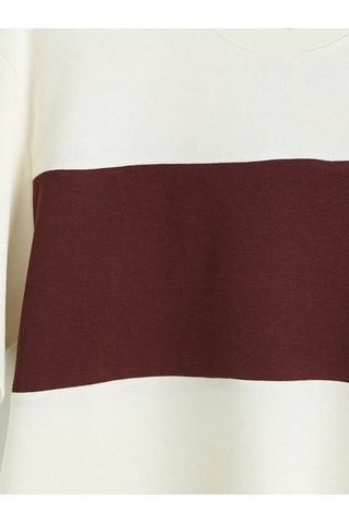 Lc Waikiki Bordo Bisiklet Yaka Renk Bloklu Erkek Tişört