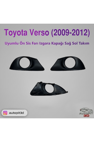 Toyota Verso 2009-2012 Uyumlu Ön Sis Farı Izgara Kapağı Takımı Sağ + Sol