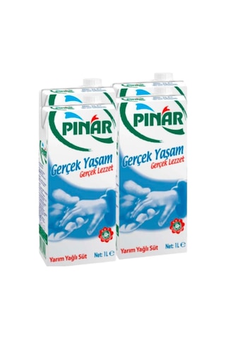 Pınar Yarım Yağlı Süt 4 x 1 L