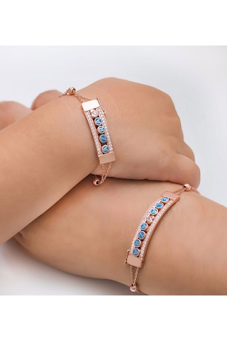 Papatya Silver 925 Ayar Anne Çocuk Demonte Gümüş Bileklik