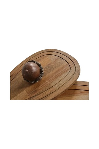 Favdecor Sweet Masif Doğal Ahşap Sehpa Set Ceviz