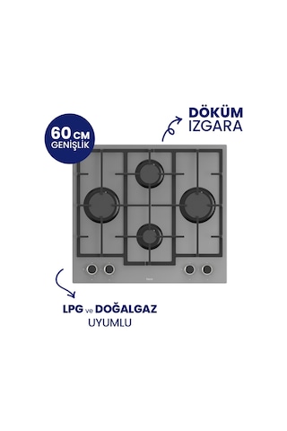 Chef Edition Turbolu Gri 3'lü QBL62CPR-LN388-D088SA Ankastre Set