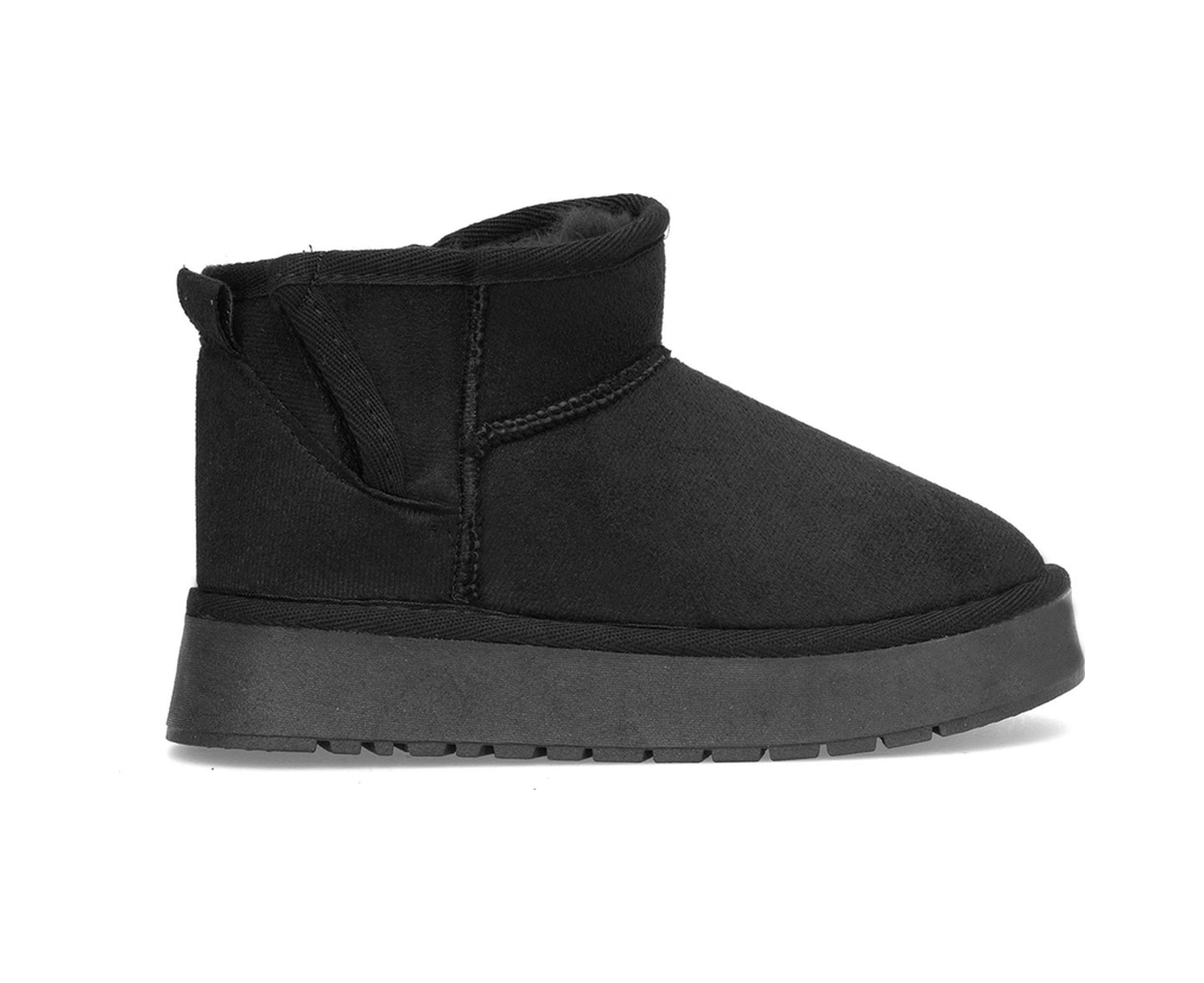 Elit Asnlg2112 Erkek Çocuk Ugg Düz Bot Siyah Siyah
