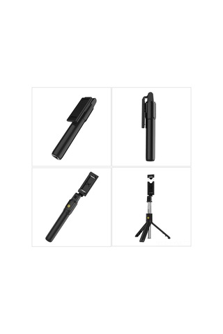 Geeksen Siyah 2-in-1 Telefon Tripod Selfie Çubuğu: Bluetooth Kumanda, Ayarlanabilir Telefon Tutucu İle Serbest Fotoğraf Çekimi