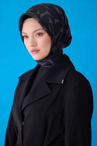 BELLİ Saf İpek Eşarp 4117d Twill İpek -04 Füme