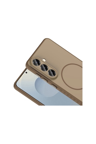Vendas Samsung Galaxy Uyumlu S26 Plus Kılıf M-safe Şarj Özellikli Zore Tea Kapak Altın