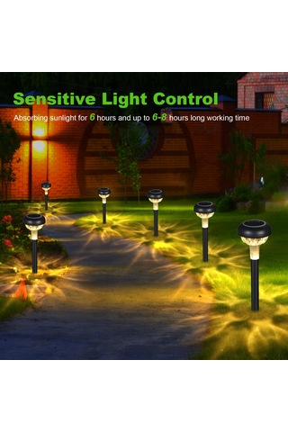 Tomshine 6 Adet Led'ler Dış Mekan Güneş Enerjili Lamba Sıcak Beyaz