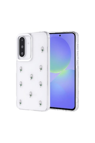 Toyigoo Galaxy Uyumlu A36 Kılıf Airbag Tasarımlı Simli Şeffaf Kutup Kapak - Yıldız Yıldız