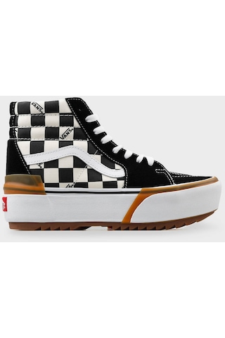 Vans Checkerboard Sk8-hı Stacked Kadın Sneaker Vn0a4btwvlv1 Vn0a4btwvlv1 Sbe Siyah-beyaz Siyah - Beyaz