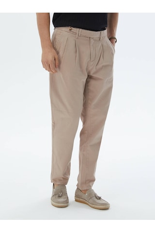 Kip Açık Kahve Dokuma Smart Casual %100 Pamuk Pantolon Kahverengi