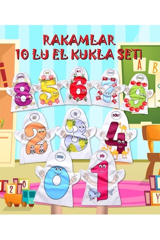 Tox 10 Parça Tox Rakamlar El Kukla Set T047 . Eğitici Oyuncak