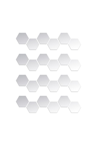 Yifomall 24 Adet Akrilik Altıgen Yansımalı Duvar Stickerı - Ev Dekoru Dıy, Çocuk Odası/yatak Odası/banyo Uygun, Gümüş, 10x8.5x5cm, Kolay Kurulum Gümüş