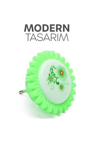 Çiçek Figürlü Gece Lambası On/off Tuşlu Koridor Hol Işığı Uyuma Işığı Yeşil Gc09 Diğer