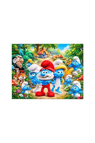 Şirinler 200 Parça Puzzle Yapboz Renkli Ve Eğlenceli Yüksek Baskı Kaliteli 33 X 48 Cm Puzzle
