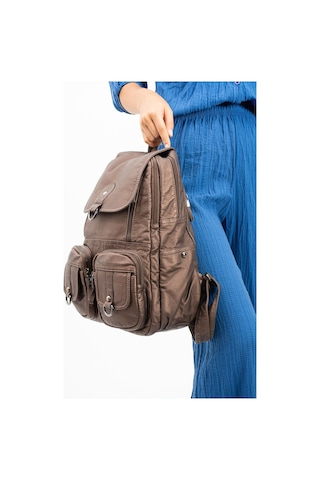 571 Collections Yıkanmış Deri Sırt Çantası Bronz Model: 571-11-11e - Bronz