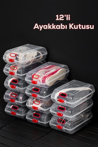 Porsima 204-12 Kadın Ve Çocuk Ayakkabı Saklama Kutusu Şeffaf
