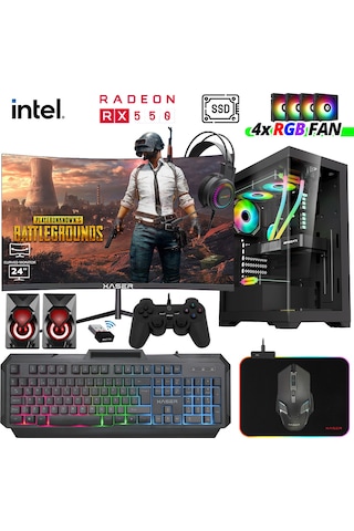 Xaser XSR972 i7 4770 16 GB 512 GB SSD 4 GB RX550 23.8" Free Dos Masaüstü Oyuncu Bilgisayarı