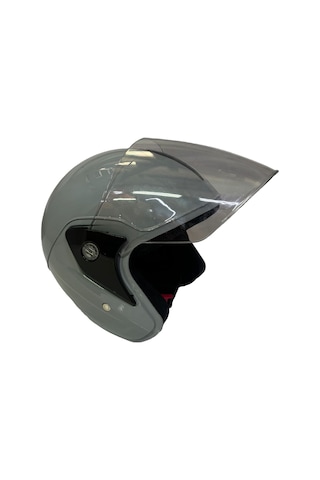 Free M Yarım Kask Yazlık Vizörlü Açık Motosiklet Kaskı Gri
