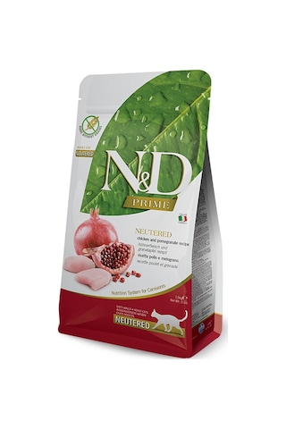 N&D Tahılsız Tavuklu ve Narlı Kısırlaştırılmış Yetişkin Kedi Maması 5 KG