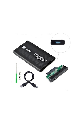 2.5 Hdd Kutusu Usb 3.0 Hardisk Kutusu Metal Gövde Harici Kutu - Siyah