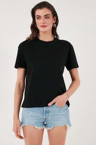 Lela Pamuklu Oversize Fit Bisiklet Yaka Bayan T Shirt 5866097 Siyah