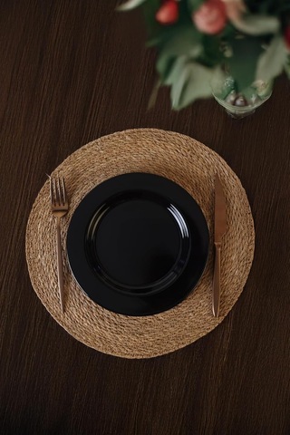 Lexroo Siyah Assos Pasta Tabağı 22 Cm 6 Adet 650