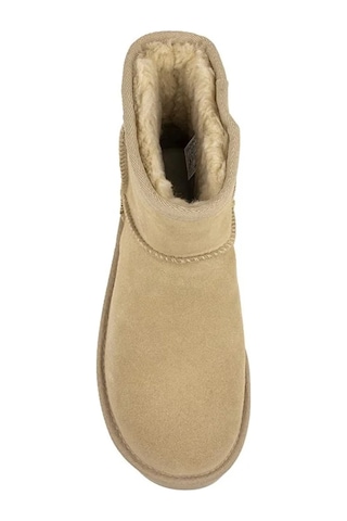 Ugg Women's Classic Mini Paltform Boots Kadın Hakiki Süet Deri Bilekli Bot Hardal Hardal Süet