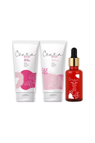 C'enta Beauty Yağlı Ciltler için Gündüz Kremi 50 ML + Gece Kremi 50 ML + Bha-Aha Serum 30 ML