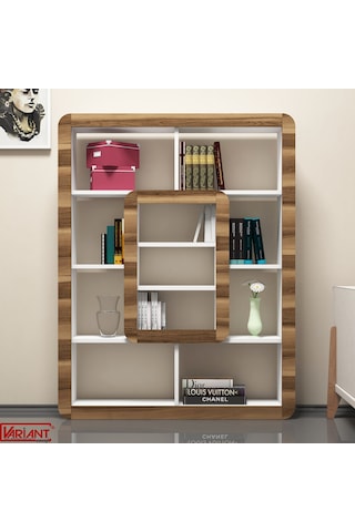 Variant Variant Orkide Kitaplık,Raf (Beyaz-Ceviz)