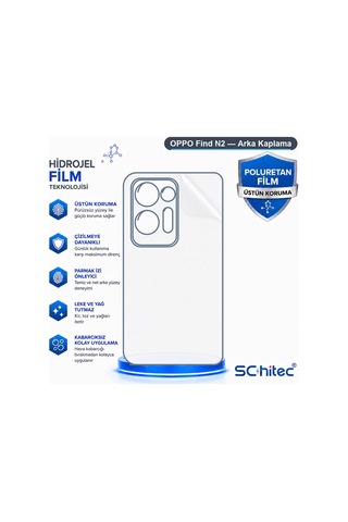 Schitec Oppo Find N2 Uyumlu Arka Yüzey Hidrojel Koruyucu Film 43473804