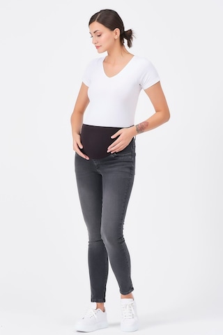 Busa Hamile Skinny Dar Paça Büyük Beden Kot Pantolon Antrasit-antrasit
