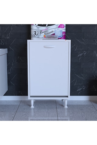 Sare Banyo Dolabı Kirli Çamaşır Sepetli Banyo Dolabı Beyaz Dolap 45 X 75 X 32,5 CM Sare Banyo Dolabı Kirli Çamaşır Sepetli Banyo Dolabı Beyaz Dolap 45 X 75 X 32,5 CM