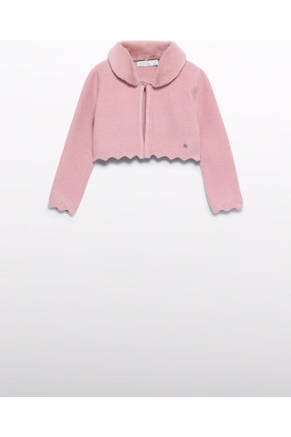 Mayoral Abel&lula Kız Çocuk Kürk Yakalı Triko Hırka Pembe